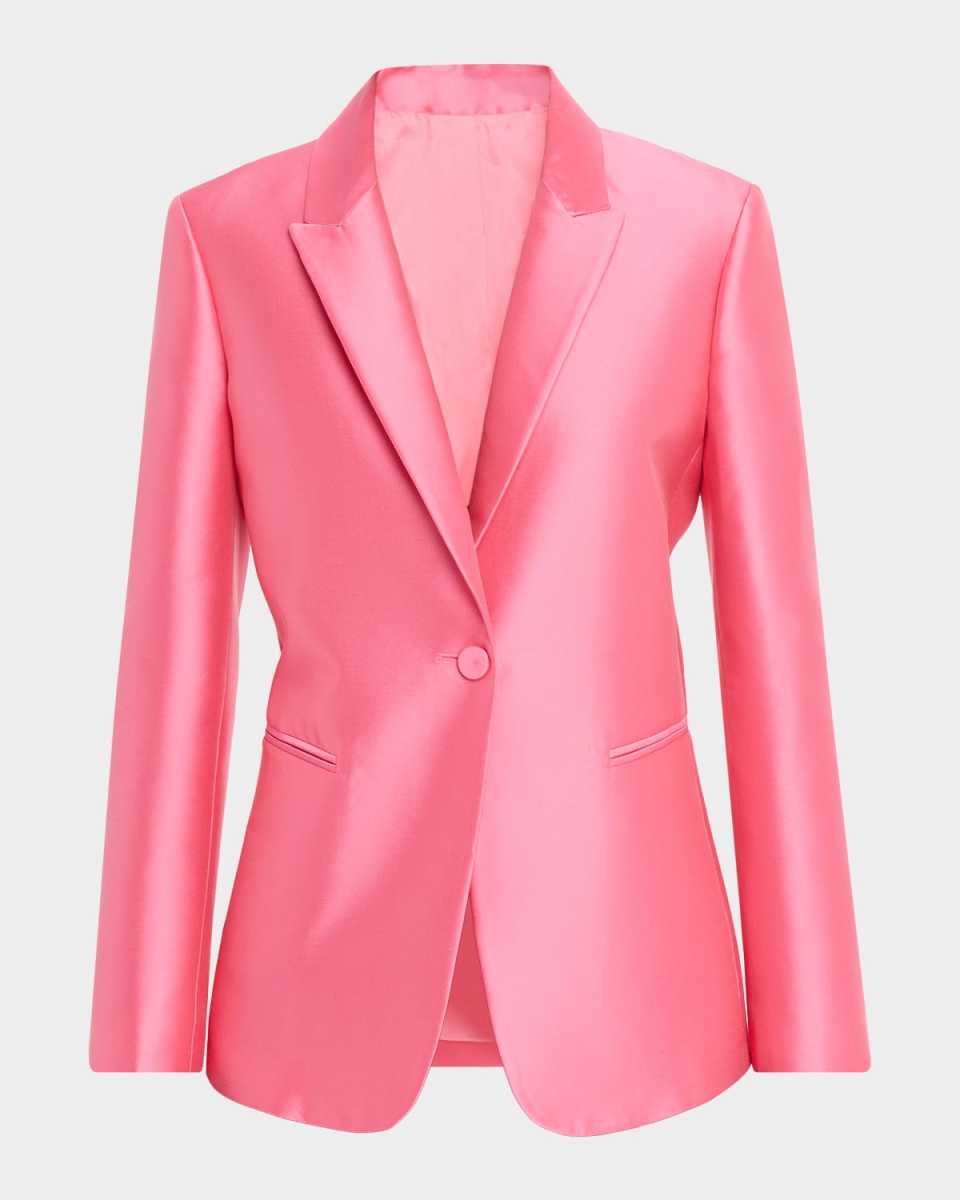 Mikado Silk Single-Breasted Jacket